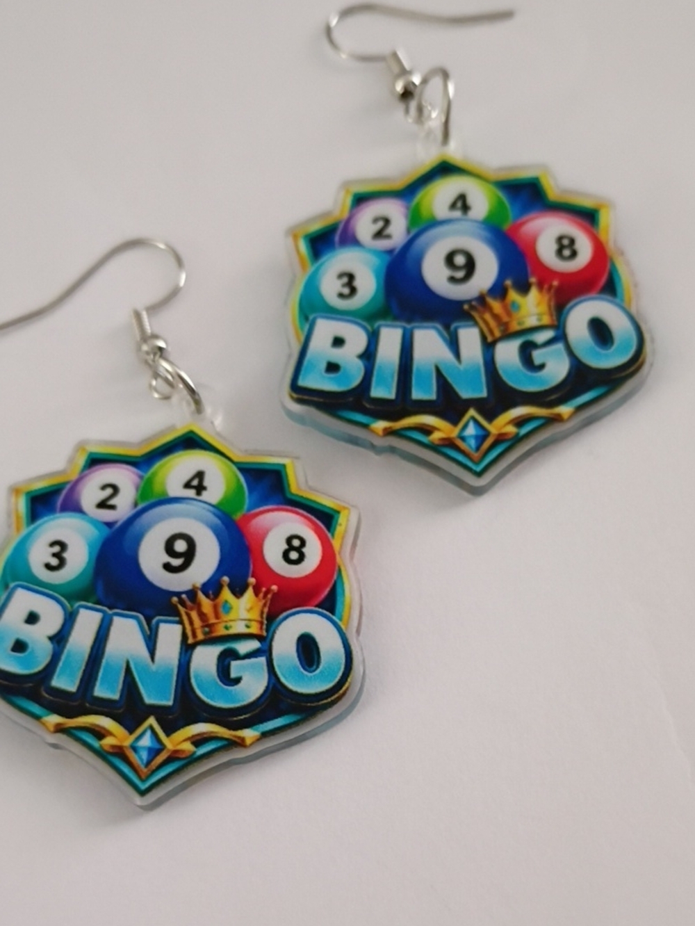 Bingo Ball Dangle Earrings - Multicolor